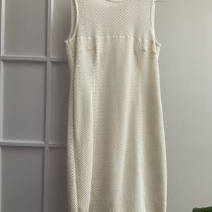 Akris Punto Chic Cream Textured Midi Dress